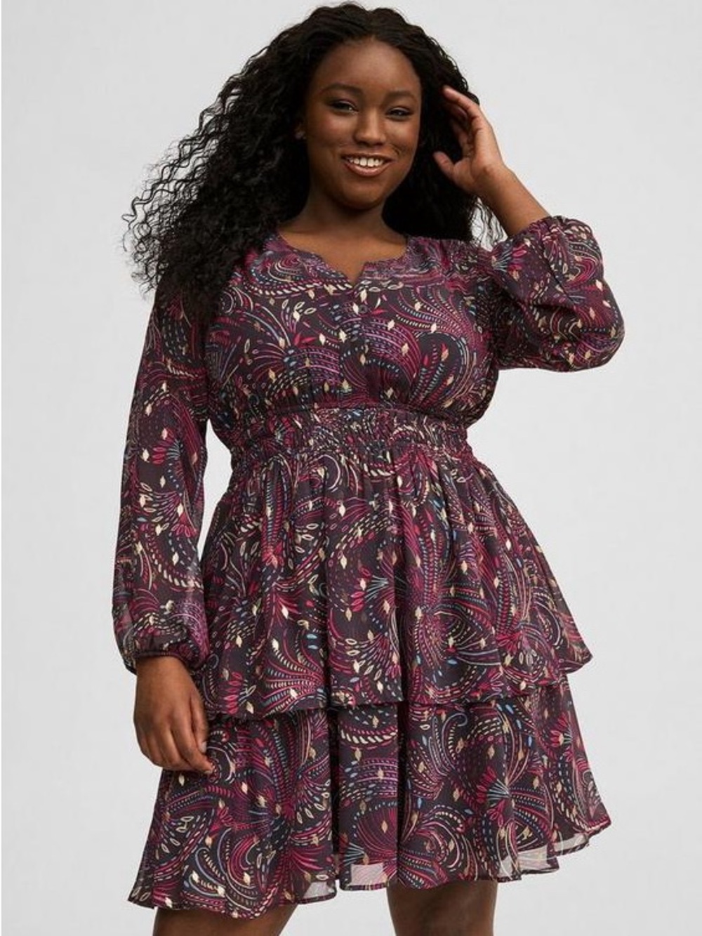 Torrid Smocked Waist Mini Dress Metallic detail NWT size 3X
